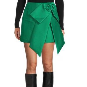 Antonio Melani- Antoinette Stretch Mikado Bow Mini A-Line Skirt